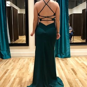 Emerald green prom dress formal dress